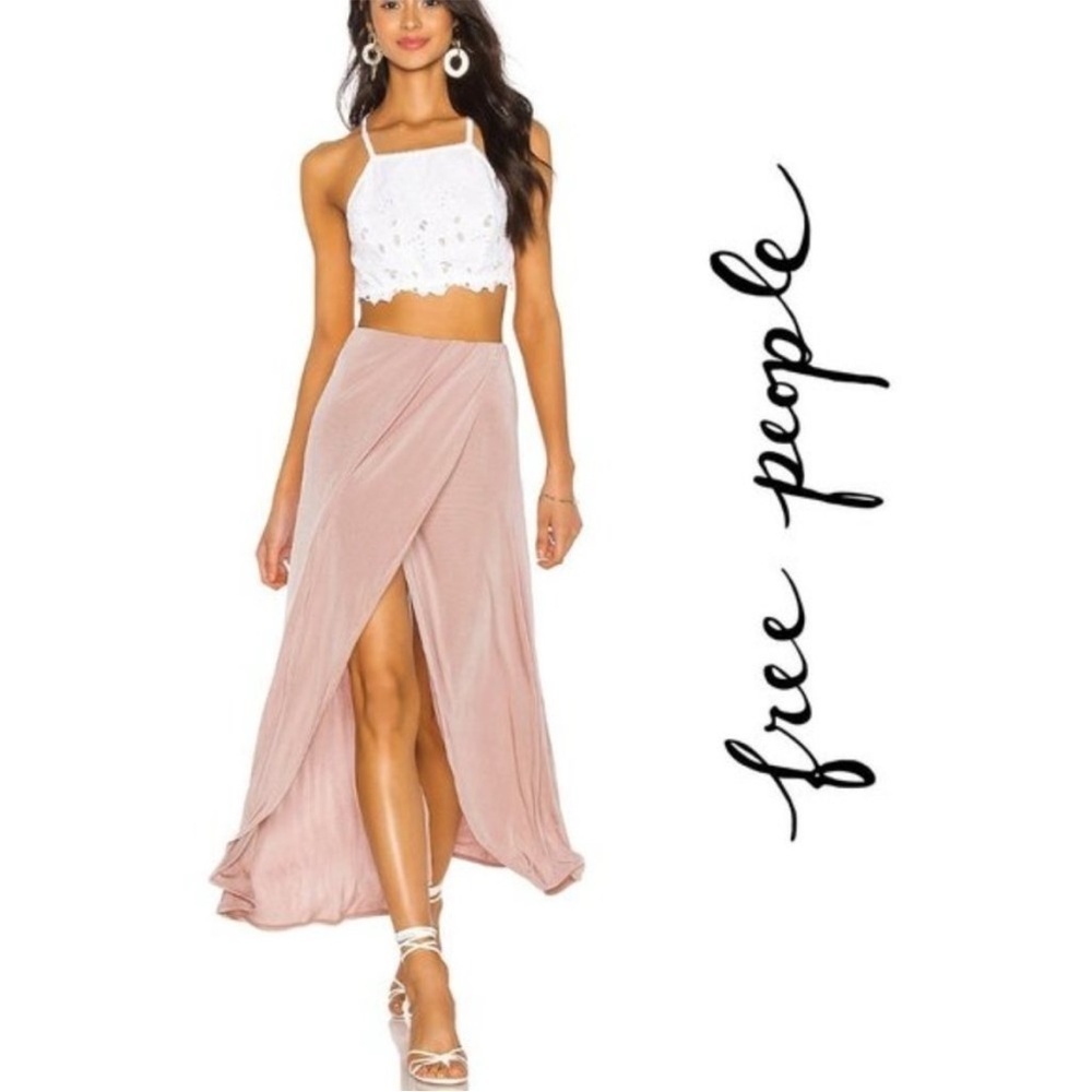 FREE PEOPLE Women's Dusty Dogwood Smoke & Mirrors Pull On Faux Wrap Skirt XS